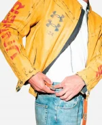 Ferran Torres 2026 World Cup Under Armour x 424 Yellow Distressed Leather Jacket