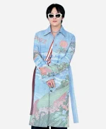 G-Dragon 2026 Chanel Métiers d'Art Trench Coat In Light Blue