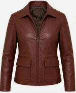 Hannah Einbinder Hacks S05 Brown Leather Jacket