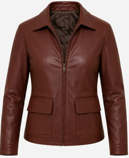 Hannah Einbinder Hacks S05 Brown Leather Jacket
