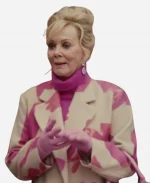 Hacks So5 Deborah Vance Beige and Pink Abstract Printed Trench Coat