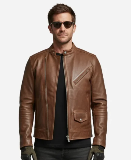 Jake Gyllenhaal In The Grey 2026 Leather Jacket