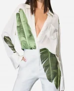 Its Not Like That Erinn Hayes Leaf Print Blouse