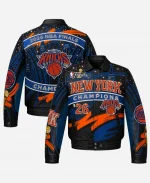 New York Knicks 2026 NBA Finals Champions JH Design Crystal Leather Jacket