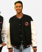 Jaafar Jackson 2026 Milano Italy Varsity Bomber Jacket -Black & Off-White