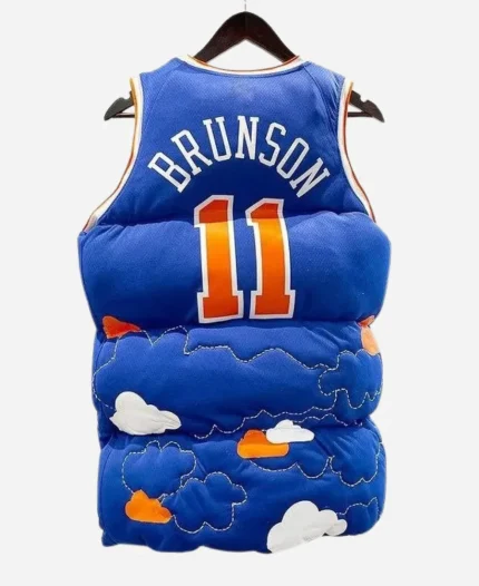 New York Knicks Jalen Brunson Blue Puffer Vest