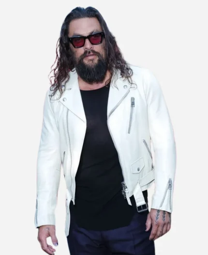 2026 Supergirl DC Event LA Jason Momoa White Leather Jacket