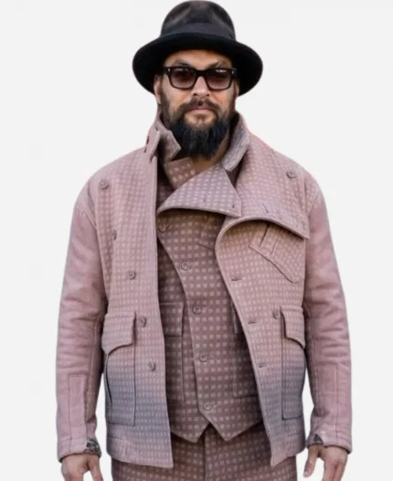 Jason Momoa On The Roam S02 Pink Wool Checkered Jacket