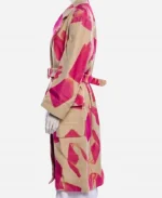 Jean Smart Hacks 05 Beige and Pink Abstract Printed Trench Coat