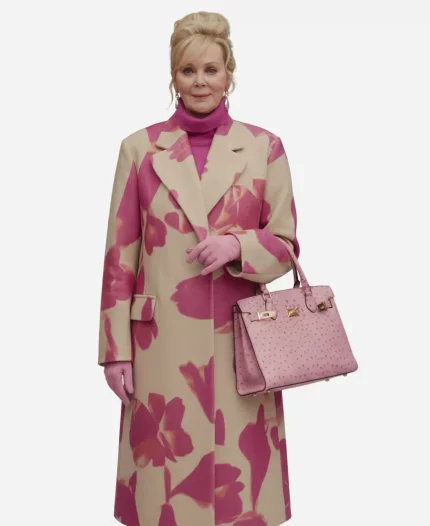Hacks So5 Deborah Vance Beige and Pink Abstract Printed Trench Coat