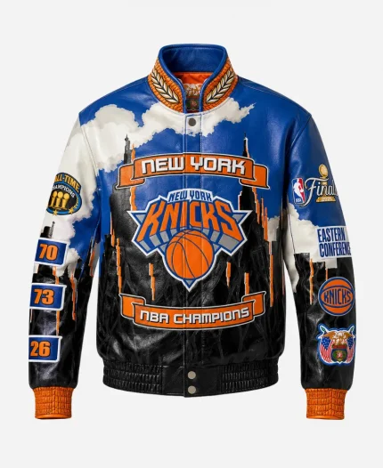 Jeff Hamilton New York Knicks 2026 NBA Championship Italian Leather Jacket