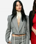 Jenna Ortega Emmy FYC LA Event 2026 Wednesday Grey Cropped Blazer