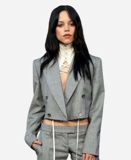 Jenna Ortega Emmy FYC LA Event 2026 Wednesday Grey Blazer