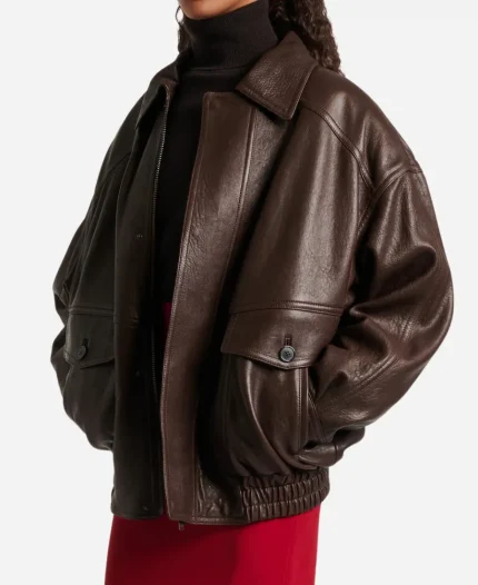 Jennifer Lopez Office Romance 2026 Leather Jacket
