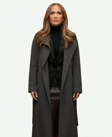 Office Romance 2026 Jennifer Lopez Black Coat