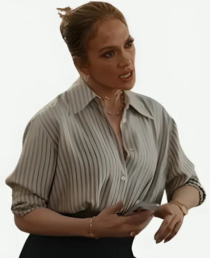Office Romance 2026 Jennifer Lopez Striped Shirt