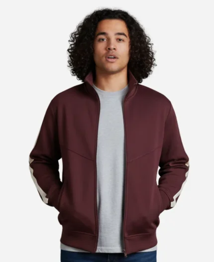 John Tucker Burgundy Sleeve Stripe Jacket