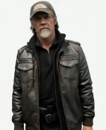 Bangley Movie The Dog Stars 2026 Josh Brolin Brown Leather Bomber Jacket
