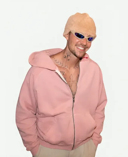 Justin Bieber Pink Hooded Jacket - FIFA World Cup 2026