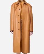 Kate Hudson Marty Life Is Short Premiere Brown Leather Coat