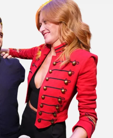 17th Annual Big Slick Celebrity Weekend Katherine McNamara Red Military Jacket