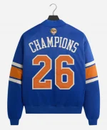 Kith for Knicks 2026 Champions Blue Satin Jacket