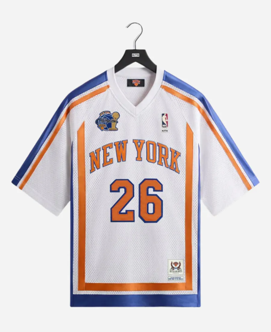 Kith for Knicks 2026 Champions White Leon Shirt Kith for New York Knicks 2026 Champions Leon Shirt In White