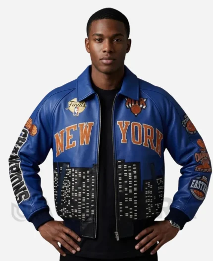 Kith 2026 Knicks NBA Champions Leather Jacket