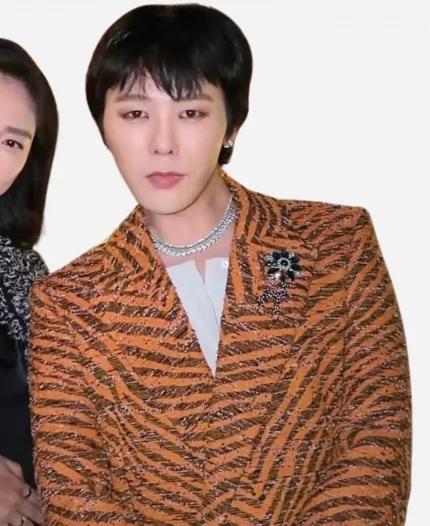 G-Dragon 2026 Chanel Dinner Event Brown Stripe Blazer