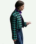 Lily Collins Emily In Paris S06 Emily Cooper Diamond Print Cropped Jacket