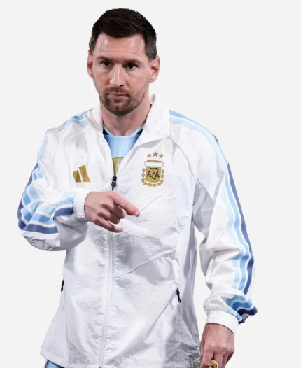 Lionel Messi Argentina Anthem White Jacket