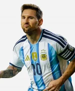Lionel Messi 2026 FIFA World Cup Argentina vs Algeria Gold Champions Patch & AFA Crest Sky Blue & White Striped Jersey