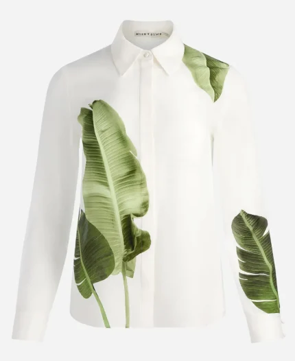 Lori Soto Leaf Print Blouse