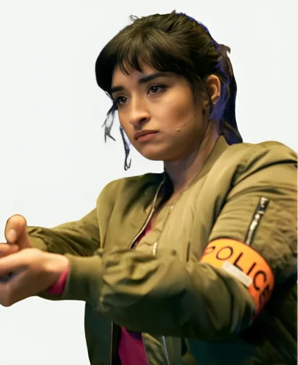 Sofia Belkacem Lupin S03 Shirine Boutella Green Cropped Bomber Jacket