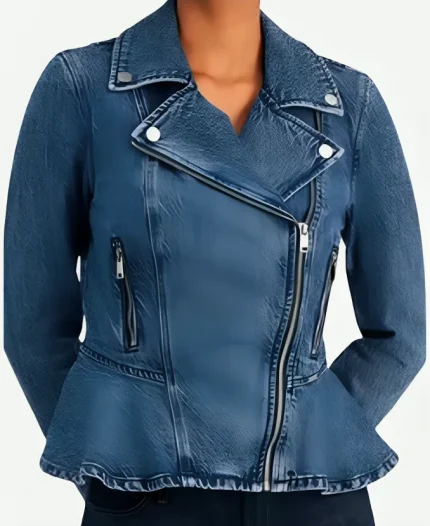 Margos Got Money Troubles Michelle Pfeiffer Blue Peplum Jacket