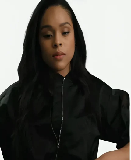 Marshals S01 Ash Santos Black Bomber Jacket