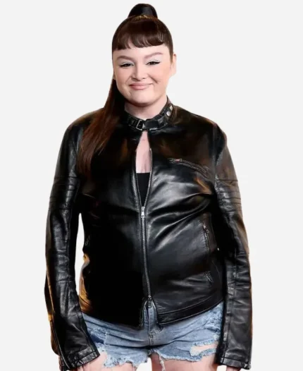 Megan Stalter Hacks S05 LA 2026 Premiere Black Cotton Jacket