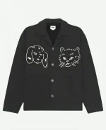 Miles Gutierrez-Riley 2026 Off Campus S01 Dexter Cat & Dog Graphic Black Jacket
