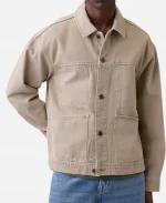 Off Campus S01 Dexter Beige Denim Oversized Jacket