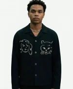 Miles Gutierrez-Riley Off Campus Cat & Dog Graphic Black Jacket