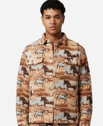 Off Campus Miles Gutierrez-Riley Horse Print Jacket