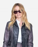 Today Show New York City 2026 Milly Alcock Striped Leather Blazer