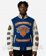 New York Knicks 2026 NBA Champions Wool & Leather Varsity Jacket