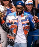 New York Knicks 2026 Finals Championship Parade Karl-Anthony Towns Leather Jacket