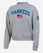 Women's 2026 New York Yankees Champion Heather Gray Fleece Tri-Blend Sweatshirt