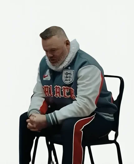 Nike x Palace England Wayne Rooney Varsity Jacket In Grey
