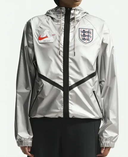 Nike x Palace England Three Lions 2026 World Cup Silver Hooded Jacket