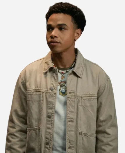 Miles Gutierrez Riley Off Campus 2026 Beige Jacket