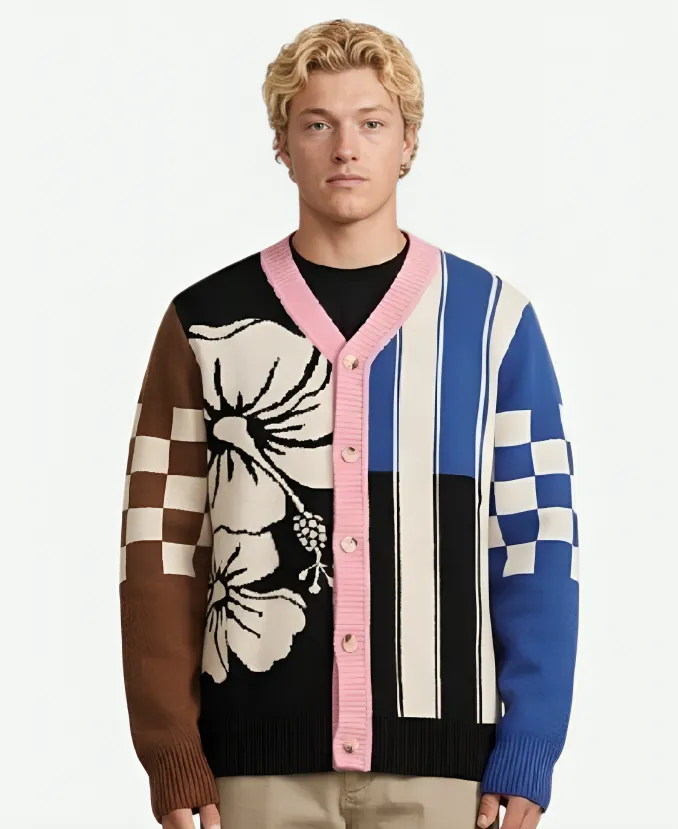 Off Campus S01 Dean di Laurentis Hibiscus Cardigan Stephen Kalyn Off Campus 2026 Hibiscus Stripe Cardigan
