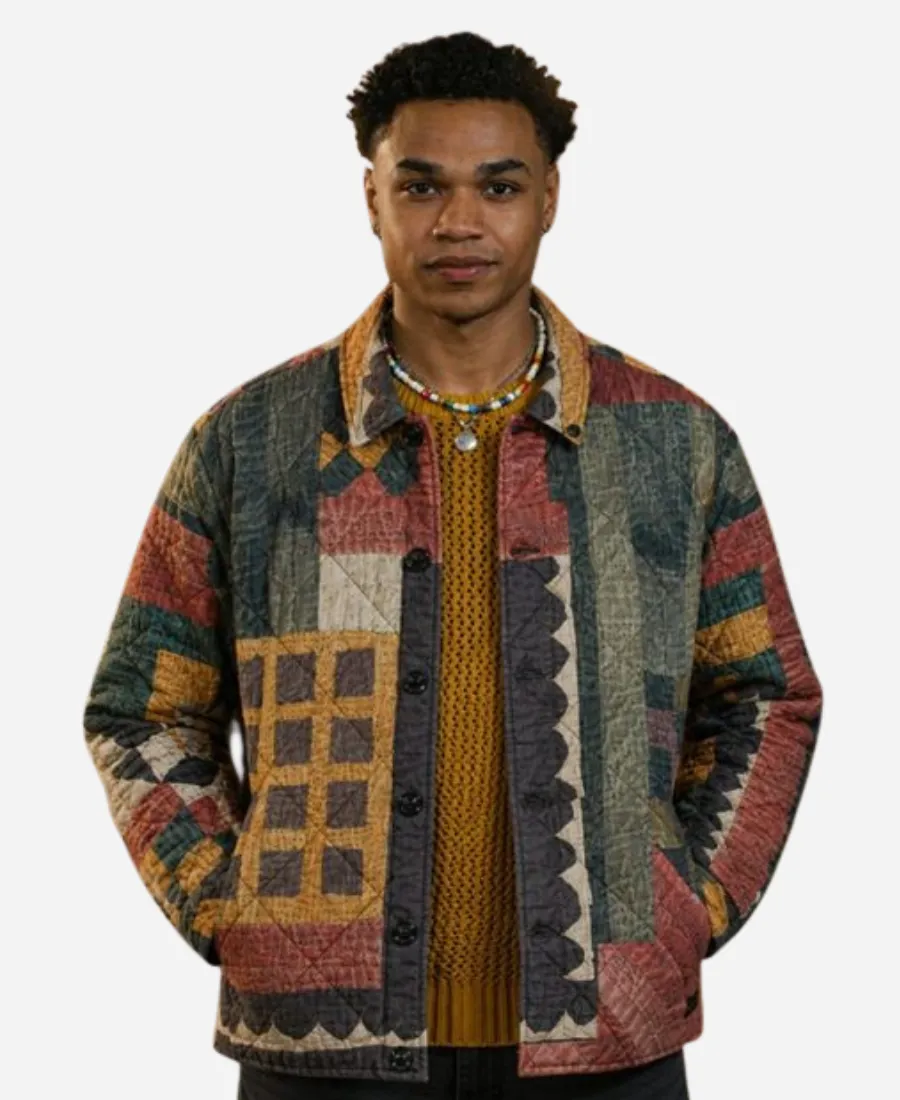 Off Campus S01 Dexter Patchwork Jacket Miles Gutierrez-Riley Off Campus S01 Patchwork Jacket